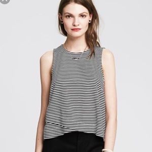Banana Republic Croasover Hem Stripe Tank XL